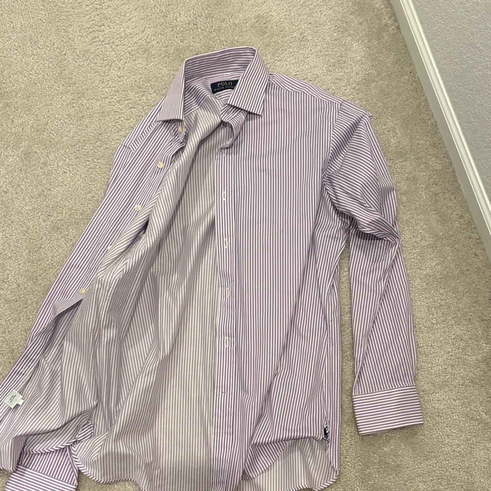 Polo Ralph Lauren Men's Lavender Striped Dress Shirt